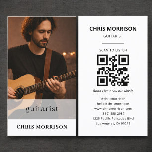 Guitarist QR Code Photo Business Card