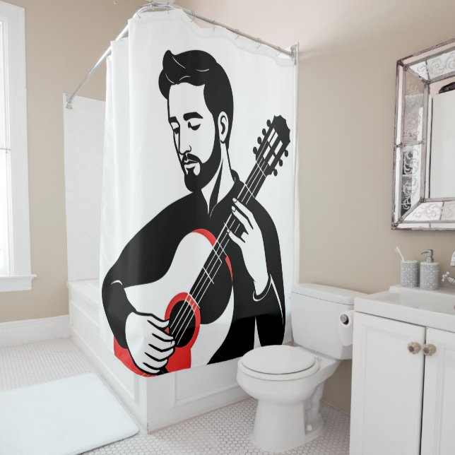 Guitarist Shower Curtain (In Situ)