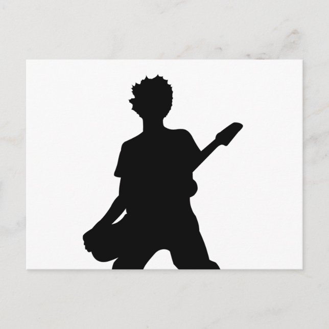 Guitarist Silhouette - B&W Postcard (Front)