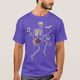 Guitarist Skeleton Funny Guitar Player Music Lover T-Shirt