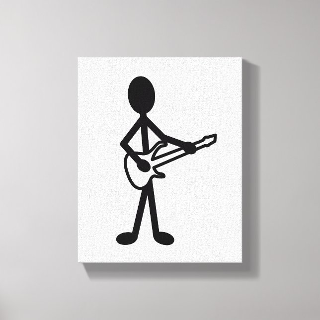 Guitarist Stick Figure Canvas Print (Front)