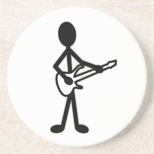 Guitarist Stick Figure Coaster