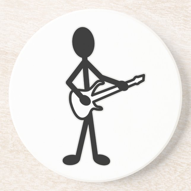Guitarist Stick Figure Coaster (Front)