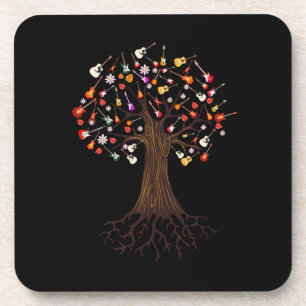 Guitarist Tree Guitar Birthday Coaster