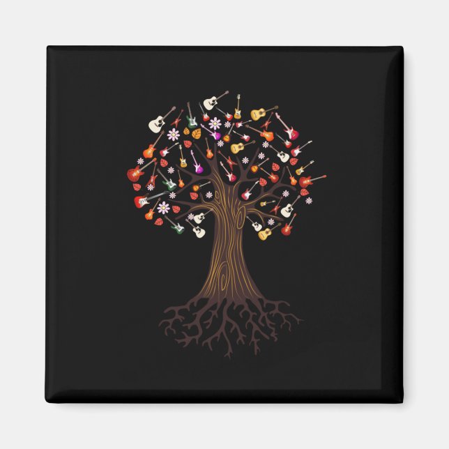 Guitarist Tree Guitar Birthday Magnet (Front)