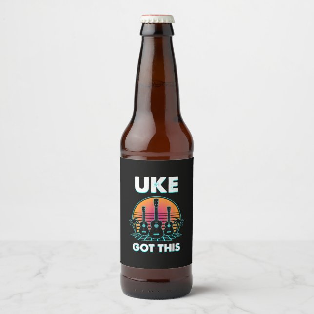 Guitarist Uke Got This Birthday Beer Bottle Label (Front)