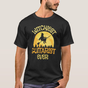 Guitarist Witch Halloween Humour T-Shirt