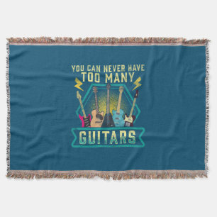 Guitarist You Can Never Have Too Many Guitars Xmas Throw Blanket