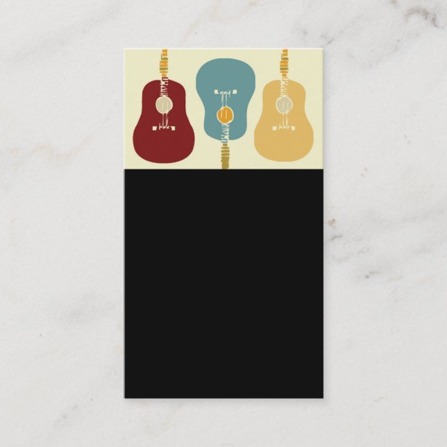 Guitars Business Cards - Black (Front)