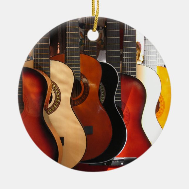 Guitars Ceramic Tree Decoration (Front)