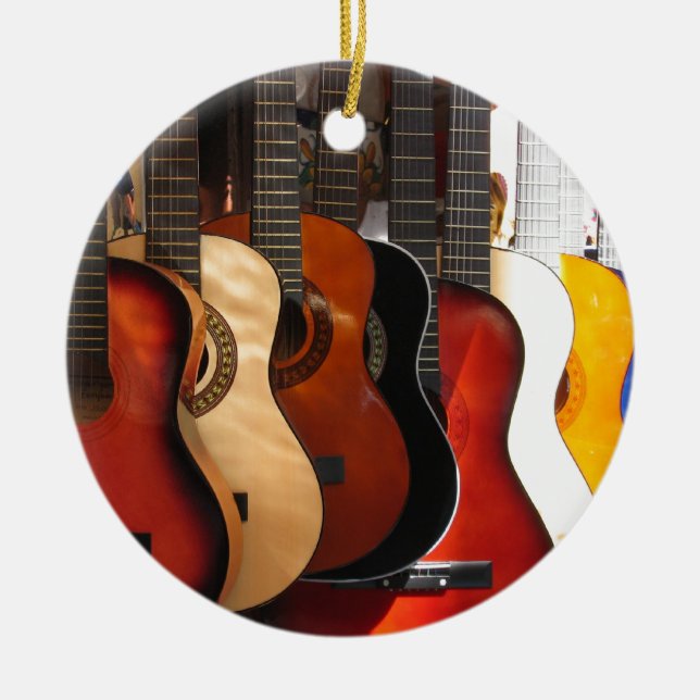 Guitars Ceramic Tree Decoration (Front)