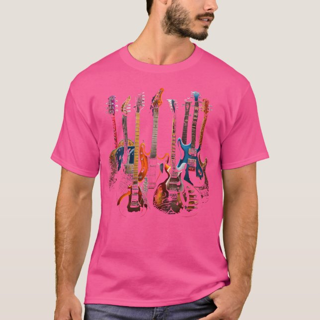 Guitars Guitarists Gift T-Shirt (Front)