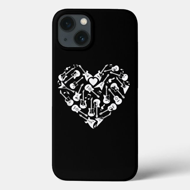 Guitars Heart Guitarist Valentines Day Case-Mate iPhone Case (Back)