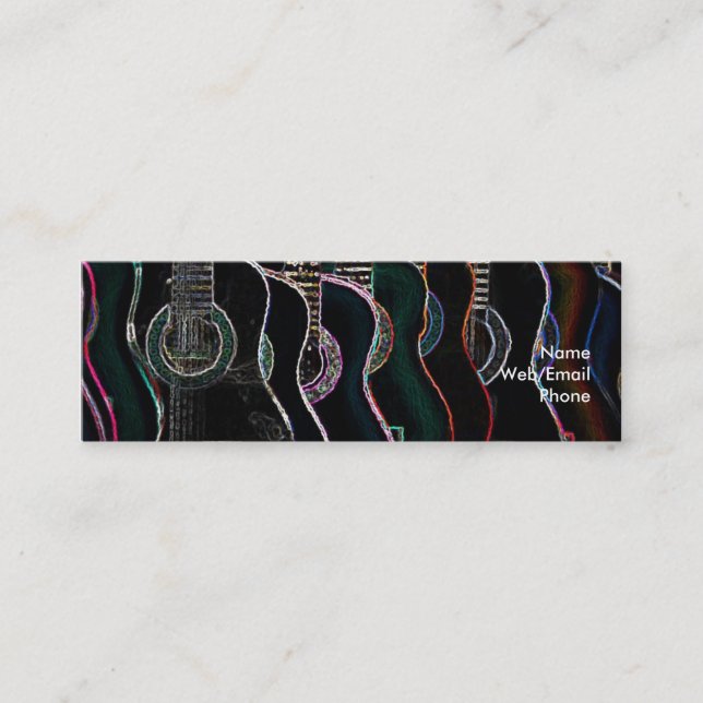 Guitars & music mini business card (Front)