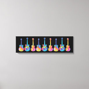 GUITARS WIDE Stretched CANVAS ART PRINT