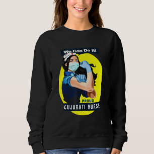 Gujarati Proud Frontline Worker Rosie Riveter Nurs Sweatshirt