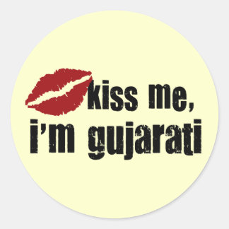 Gujrati Kiss Classic Round Sticker