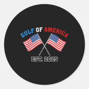 Gul-f Retro Of America Est 2025 Usa American Flag  Classic Round Sticker