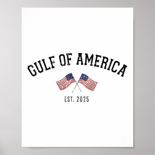 Gul-f Retro Of America Est 2025 Usa American Flag Poster