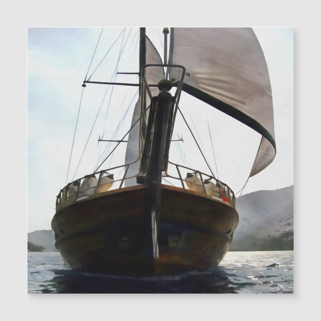 Gulet Under Sail Sailing Acrylic Painting (Front)