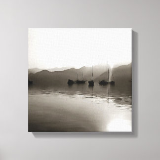 Gulets Ethereal In Grey Sailboat Painting Canvas Print