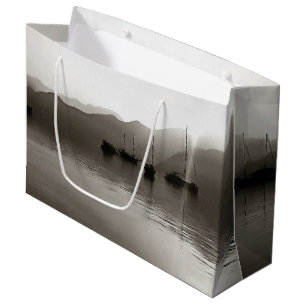 Gulets Ethereal In Grey Sailboat Painting Large Gift Bag