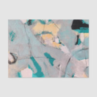 Gulf Breeze Abstract Teal, Gold, White 