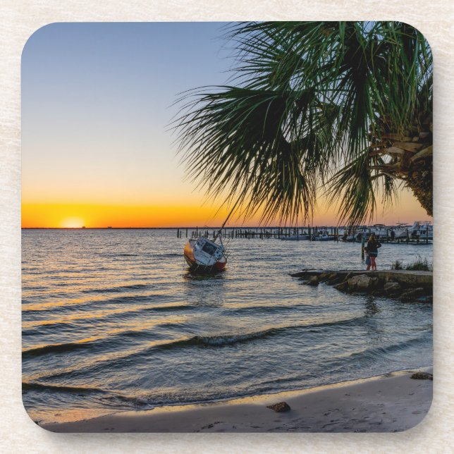 Gulf Breeze Florida Sunset Coaster Set (Front)