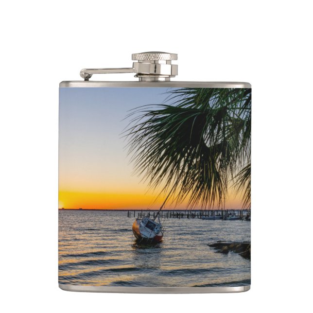 Gulf Breeze Florida Sunset Flask (Front)