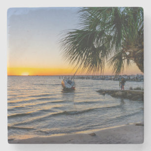 Gulf Breeze Florida Sunset Stone Coaster