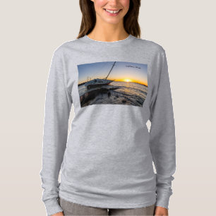 Gulf Breeze Sailboat Jetty Sunset Long Sleeve T-Shirt
