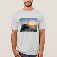Gulf Breeze Sailboat & Jetty Sunset Men's T-shirt