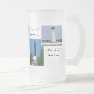 Gulf Coast lighthouses Frosted Glass Beer Mug