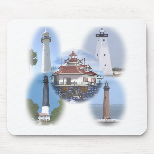 Gulf Coast lighthouses Mouse Pad (Front)
