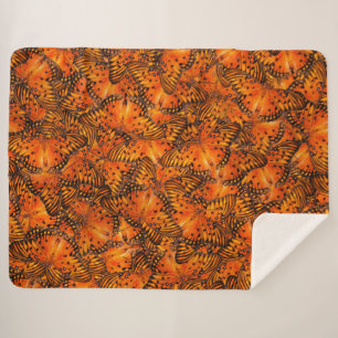 Gulf fritillary or Passion butterflies orange Sherpa Blanket