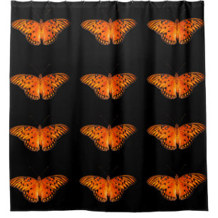 Gulf fritillary or passion butterfly shower curtain