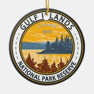 Gulf Islands National Park Reserve Canada Badge Ceramic Tree Decoration