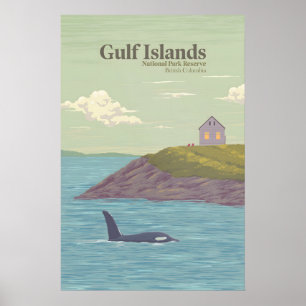 Gulf Islands National Park Reserve Canada Travel Poster