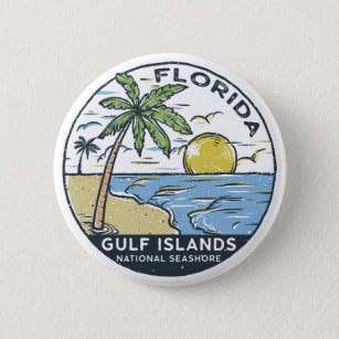 Gulf Islands National Seashore Florida Vintage 6 Cm Round Badge