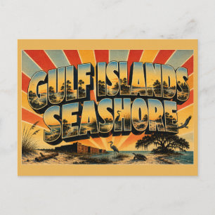 Gulf Islands National Seashore MS Vintage Travel  Postcard