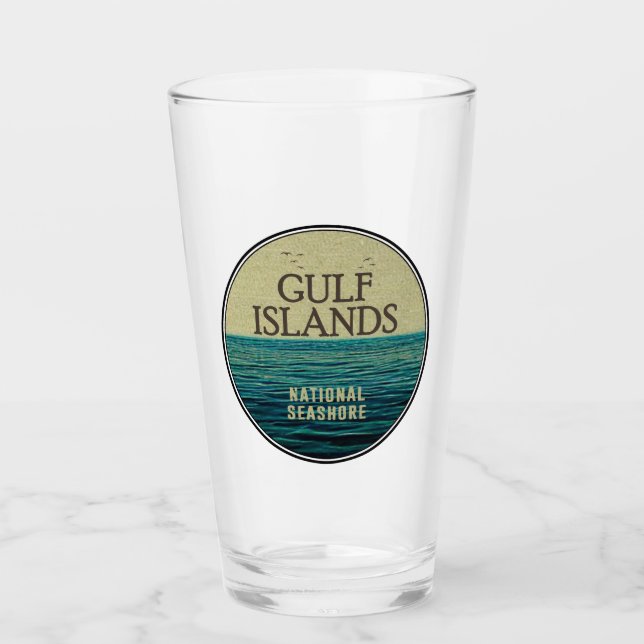 Gulf Islands National Seashore Ocean Birds Glass (Front)
