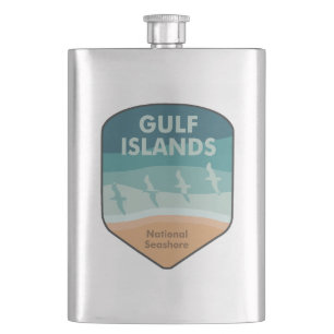 Gulf Islands National Seashore Seagulls Hip Flask