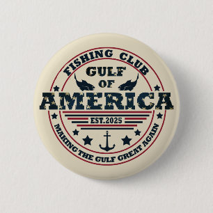 Gulf of America fishing club American patriotic 6 Cm Round Badge