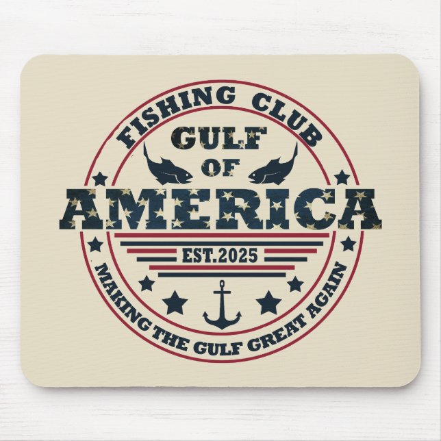 Gulf of America Fishing club American patriotic Mouse Pad (Front)