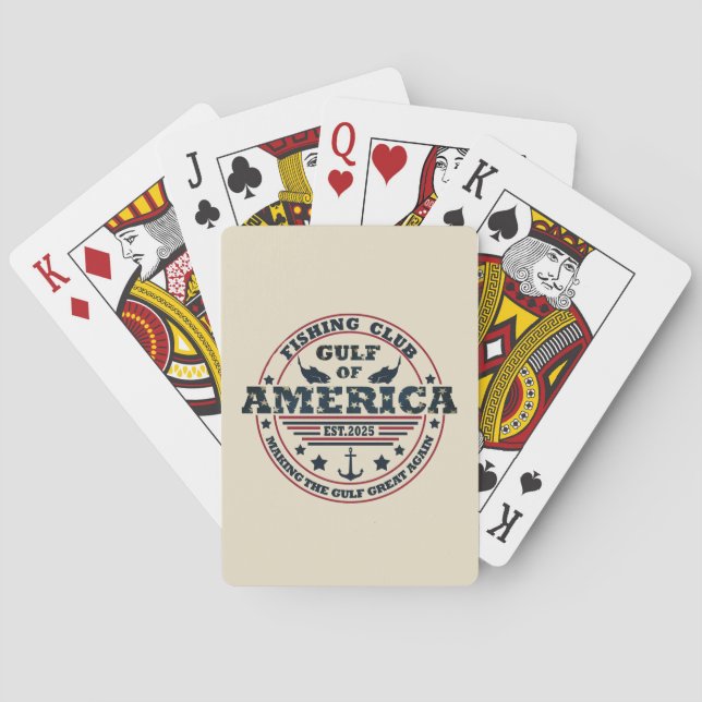 Gulf of America fishing club American patriotic Playing Cards (Back)