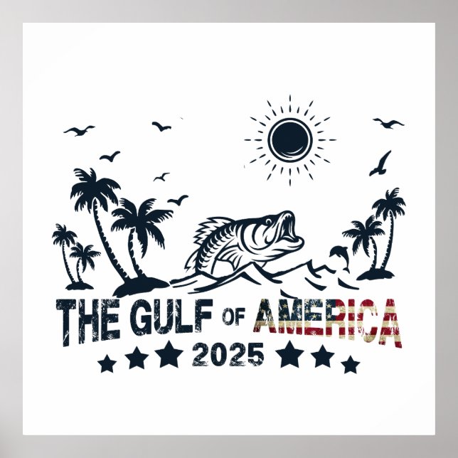 Gulf of America fishing patriotic American flag Poster (Front)