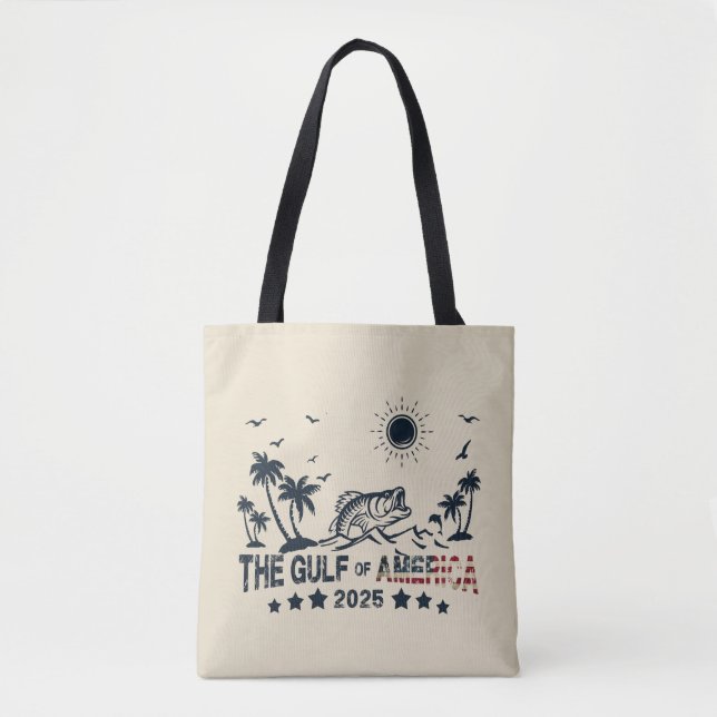 Gulf of America fishing Patriotic American flag Tote Bag (Front)