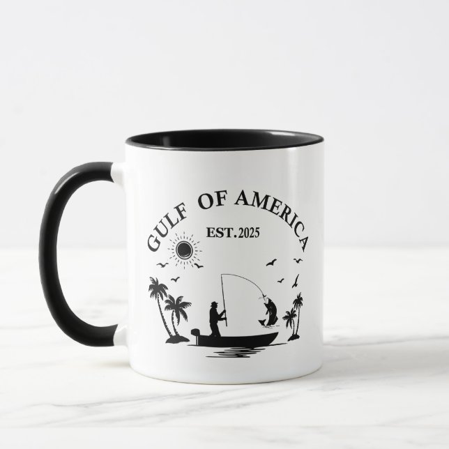 Gulf of America fishing pole American patriotic Mug (Left)