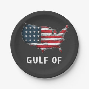 Gulf Of America Funny Trump East Cost Mexico Paper Plate