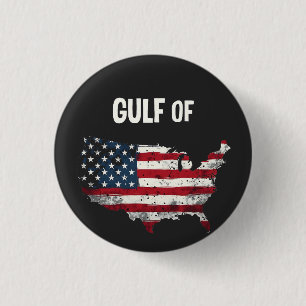 Gulf Of America Funny Trump USA Map Flag 3 Cm Round Badge